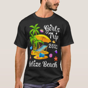 Meisjes Trip 2023 Vakantie Palm Tree Belize Beach T-shirt