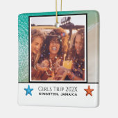 Meisjes Trip Beach thema Keramisch Ornament (Links)