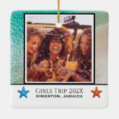 Meisjes Trip Beach thema Keramisch Ornament (Achterkant)