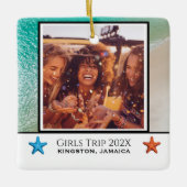 Meisjes Trip Beach thema Keramisch Ornament (Voorkant)
