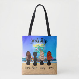 Meisjes Trip Blue Beach Zomervakantie gepersonalis Tote Bag