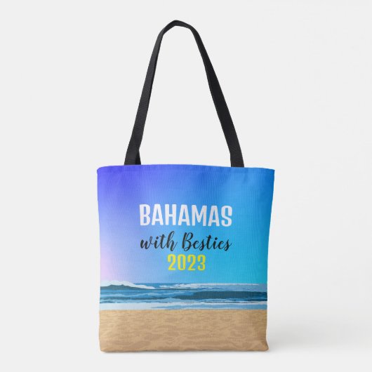 Meisjes Trip Blue Beach Zomervakantie gepersonalis Tote Bag (Achterkant)