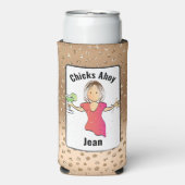 Meisjes Trip Grappig Gezegde Glam Fun Vrouw Cartoo Seltzer Blikjeskoeler (Seltzer Voorkant)