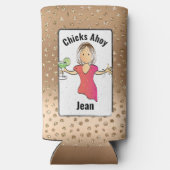 Meisjes Trip Grappig Gezegde Glam Fun Vrouw Cartoo Seltzer Blikjeskoeler (Achterkant)