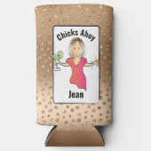 Meisjes Trip Grappig Gezegde Glam Fun Vrouw Cartoo Seltzer Blikjeskoeler (Voorkant)