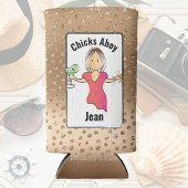 Meisjes Trip Grappig Gezegde Glam Fun Vrouw Cartoo Seltzer Blikjeskoeler