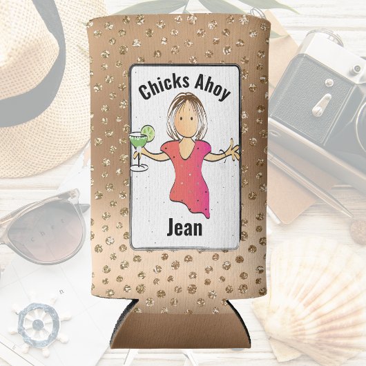 Meisjes Trip Grappig Gezegde Glam Fun Vrouw Cartoo Seltzer Blikjeskoeler