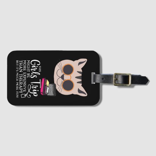 Meisjes Trip is goedkoper dan Therapy Cat Bagagelabel (Voorkant (horizontaal))