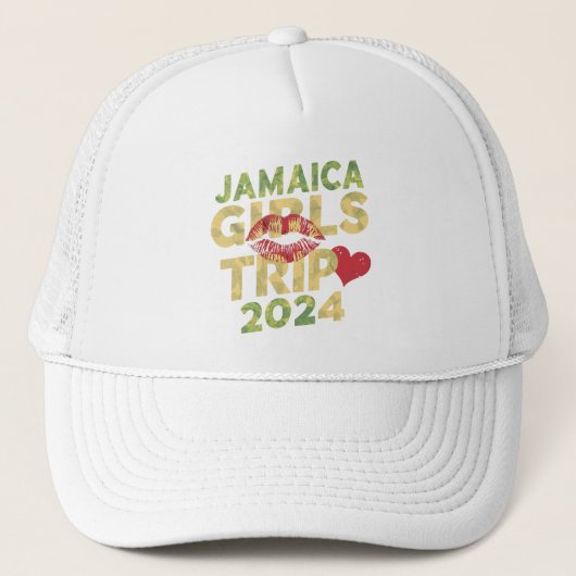 Meisjes Trip Jamaica 2024 Weekend Zomer Vakantie Trucker Pet (Voorkant)