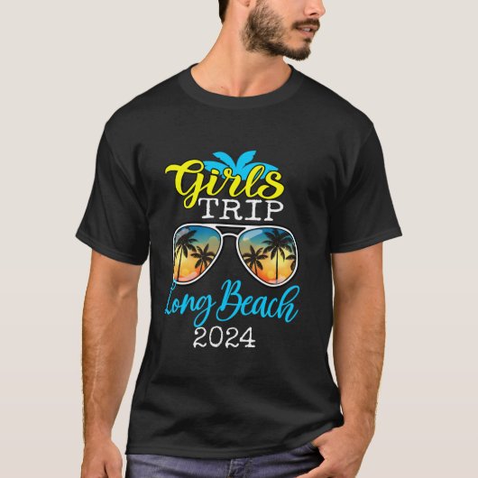 Meisjes Trip Long Beach 2024 Vrouwen Weekend Verja T-shirt (Voorkant)