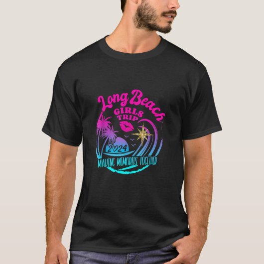 Meisjes Trip Long Beach 2024 Vrouwen Weekend Verja T-shirt (Voorkant)