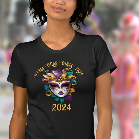 Meisjes Trip Mardi Gras 2024 Masker T-shirt