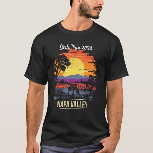 Meisjes Trip Napa Valley 2023 Wijngaard  Retro T-shirt (Voorkant)