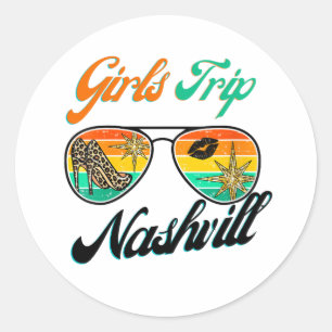 Meisjes Trip Nashville 2024 Shirt voor Vrouwen Wee Ronde Sticker