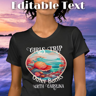 Meisjes Trip Outer Banks Bewerkbare tekst T-shirt