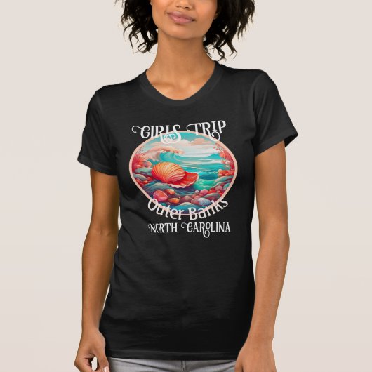 Meisjes Trip Outer Banks Bewerkbare tekst T-shirt (Voorkant)