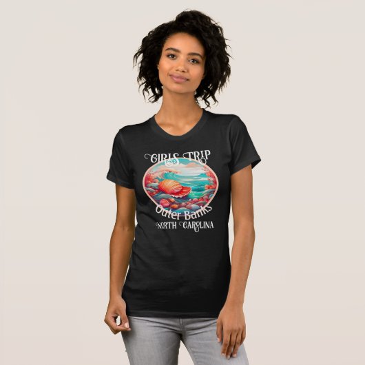Meisjes Trip Outer Banks Bewerkbare tekst T-shirt (Voorkant volledig)