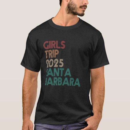 Meisjes Trip Santa Barbara California 2025 Zomer V T-shirt (Voorkant)