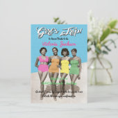 Meisjes Trip Strand Verjaardag of vrijgezellenfees Kaart (Staand voorkant)