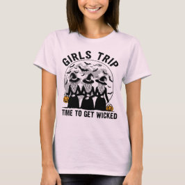 Meisjes Trip Tijd om Wicked Funny Halloween te Kri T-shirt