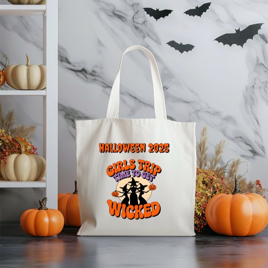 Meisjes Trip Tijd Om Wicked Retro Witch Snoep Te K Tote Bag