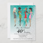 Meisjes Tropisch Luau Feestje Kaart (Voorkant)