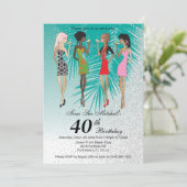 Meisjes Tropisch Luau Feestje Kaart (Staand voorkant)