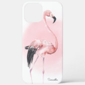 Meisjes Tropisch Roze Flamingo met naam Case-Mate iPhone Case (Achterkant)