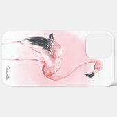 Meisjes Tropisch Roze Flamingo met naam Case-Mate iPhone Case (Achterkant (horizontaal))