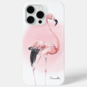Meisjes Tropisch Roze Flamingo met naam Case-Mate iPhone Case (Achterkant)