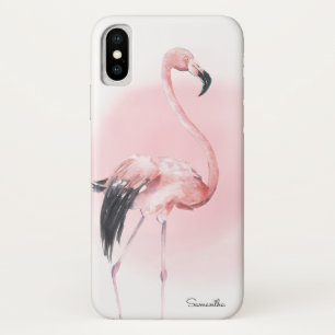 Meisjes Tropisch Roze Flamingo met naam Case-Mate iPhone Case