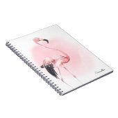 Meisjes Tropisch Roze Flamingo met naam Notitieboek (Rechterzijde)