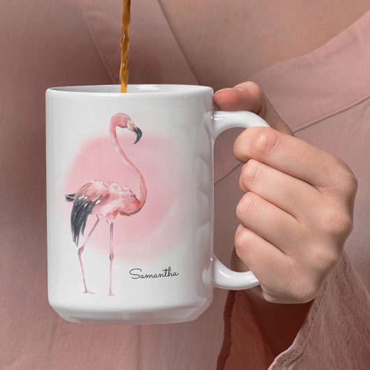 Meisjes Tropisch Roze Flamingo met om het even wel Koffiemok
