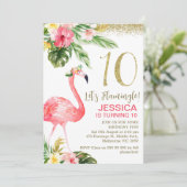 Meisjes Tropische Foraal Laten we Flamingle 10e ve Kaart (Staand voorkant)