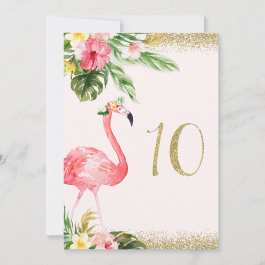 Meisjes Tropische Foraal Laten we Flamingle 10e ve Kaart (Achterkant)