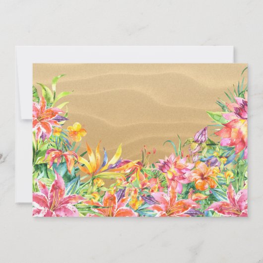 Meisjes Tropische Luau Foto Verjaardagsfeest Kaart (Achterkant)