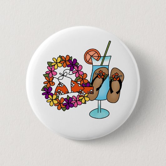 Meisjes Tropische Teenslippers drie Ronde Button 5,7 Cm (Voorkant)