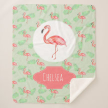 Meisjes Tropische Waterverf Flamingo & Name Kinder