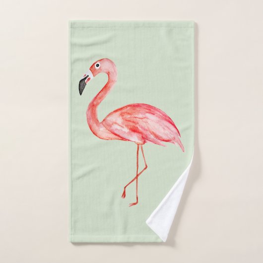 Meisjes Tropische zomerroze Flamingo Name Bad Handdoek (Handdoek)
