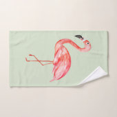Meisjes Tropische zomerroze Flamingo Name Bad Handdoek (Handdoek)