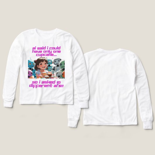 Meisjes Tshirt-Grappige Meisjes Lange Mouw T-Shirt (Voorkant /achterkant)