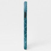 Meisjes Turkoois Zeemeermin Schubben Monogram Naam iPhone Hoesje (Rechterkant)