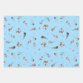 Meisjes Turnen Cupcakes Patroon Roze Paarse Blauw Inpakpapier Vel (Voorkant 3)