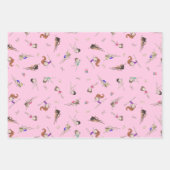 Meisjes Turnen Cupcakes Patroon Roze Paarse Blauw Inpakpapier Vel (Voorkant)