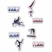 Meisjes Turnen Evenementen Stickers voor Meisjes (Voorkant)