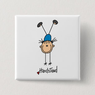 Meisjes Turnen Handstanden T-shirts en Cadeaus Vierkante Button 5,1 Cm