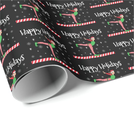 Meisjes Turnen Kerst Elf Cadeaupapier (Rol Hoek)