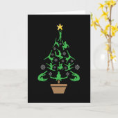 Meisjes Turnen Kerstboom Kaart (Gele Bloem)