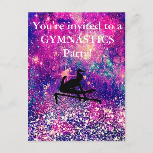 Meisjes Turnen Verjaardagsfeestje op Maat Briefkaart (Voorkant)