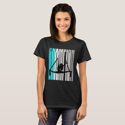 Meisjes Turquoise Aerialist Champion Air Yoga Dans T-shirt (Voorkant volledig)